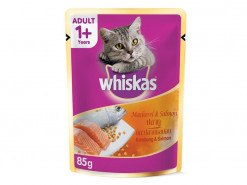 WHISKAS SALMON & MACKEREL 85GM POUCH