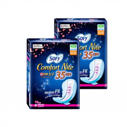 SOFY SIDE GATHER COMFORT NIGHT SLIM WING 35CM 14S