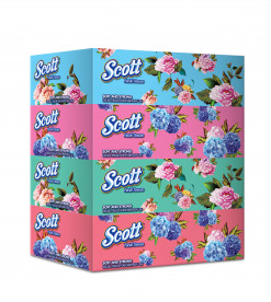 SCOTT FACIAL TISSUE 90S X 4 (FLORAL)
