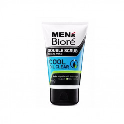 MENS BIORE DOUBLE SCRUB FACIAL FOAM OIL CLEAR 100GM