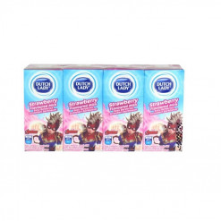 DUTCH LADY UHT MILKY STRAWBERRY FLAVOURED MILK 125ML X 4S-MARVEL