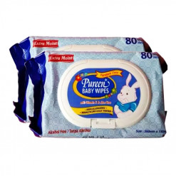 PUREEN BABY WIPES 2 X 80S