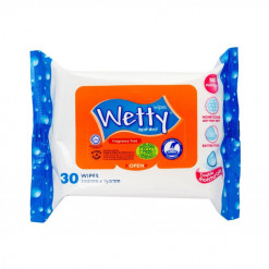 WETTY ANTI BACTERIAL F.FREE WET WIPES 30SX2