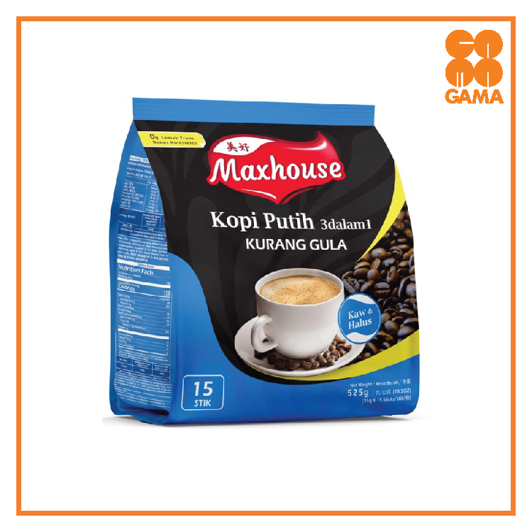 0469541-MAXHOUSE 3IN1 WHITE COFFEE LESS SUGAR 35GMX15S