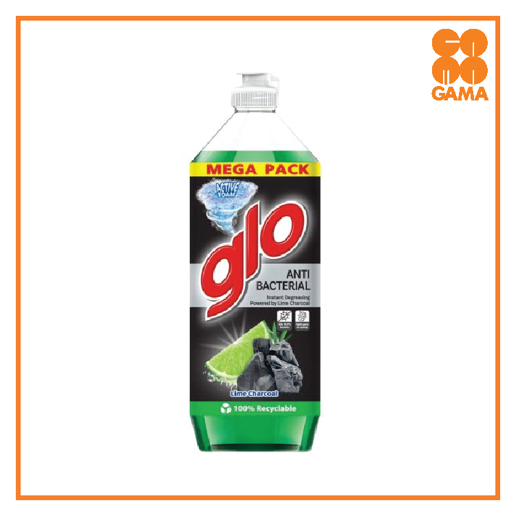 Glo Dishwashing Liquid 1.2l-Lime Charcoal Fresh
