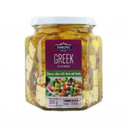 EMBORG GREEK STYLE CHEESE W.OLIVES&HERBS 300GM