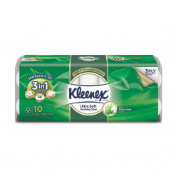 KLEENEX BT CLEAN CARE T/ROLL 10ROLL-3PLY-ALOE-T/RO